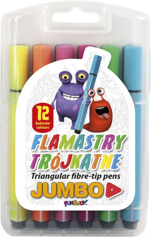 Flamaster Jumbo trójkątny 12 kol. Fun&Joy (FJ-204-12) Flamaster Jumbo trójkątny 12 kol. Fun&Joy (FJ-204-12)