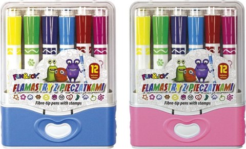 Flamaster okrągłe z pieczątkami 12 kol. Fun&Joy (FJGCP20501-12) Flamaster okrągłe z pieczątkami 12 kol. Fun&Joy (FJGCP20501-12)