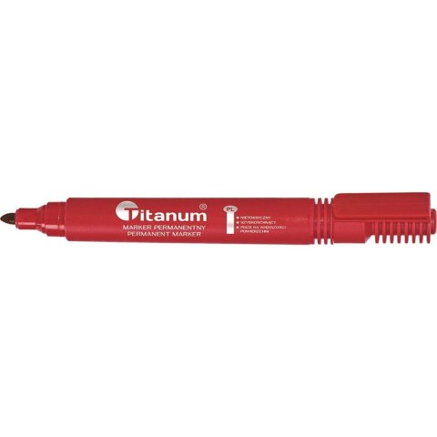 Marker permanentny czerwony 2,0mm okrągła końcówka Titanum (PY1026-02)