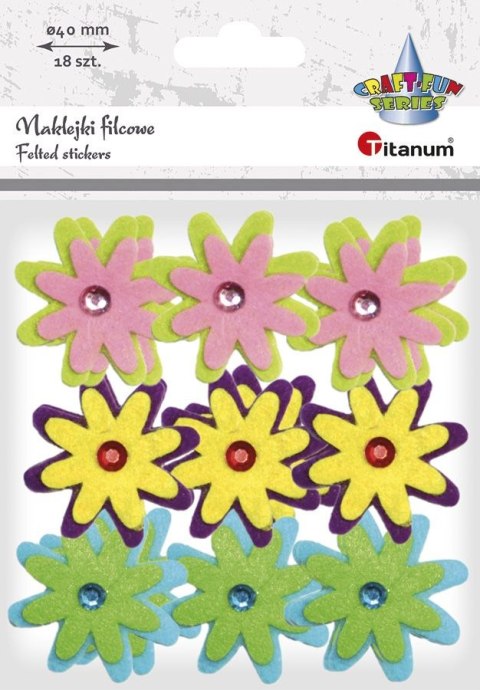 Naklejka (nalepka) Craft-Fun Series kwiatki z kryształkiem Titanum (DF009C)
