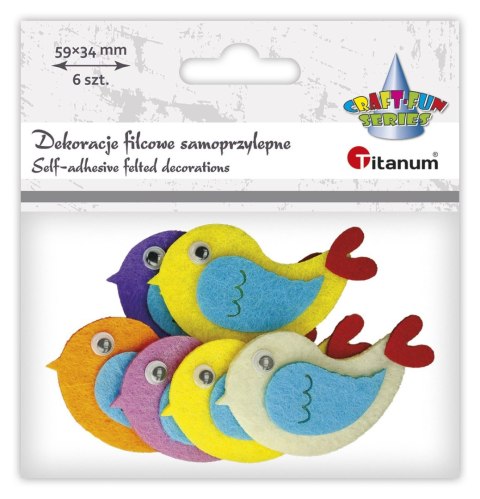 Ozdoba filcowa Craft-Fun Series ptaszki samoprzylepne Titanum (7510) Ozdoba filcowa Craft-Fun Series ptaszki samoprzylepne Titanum (7510)