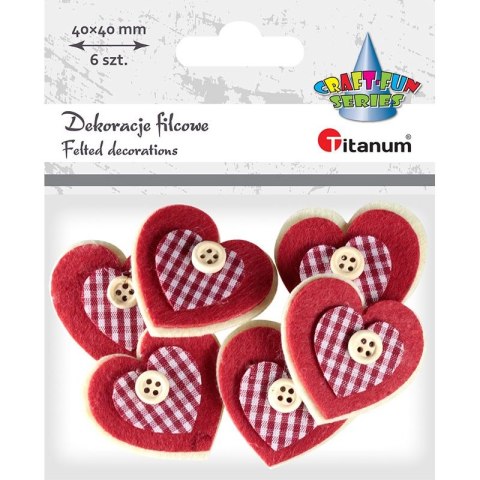 Ozdoba filcowa Craft-Fun Series serca 3D Titanum (EA415) Ozdoba filcowa Craft-Fun Series serca 3D Titanum (EA415)