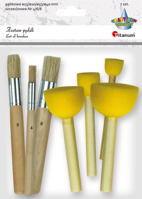 Pędzel Craft-Fun Series zestaw 7 szt. nr mix Titanum Pędzel Craft-Fun Series zestaw 7 szt. nr mix Titanum