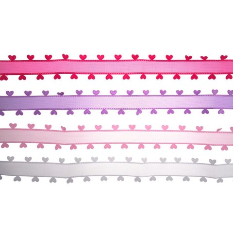 Wstążka Craft-Fun Series falbanka z sercami 4 kolory 26x1 [mm x m] mix Titanum (BR231745)