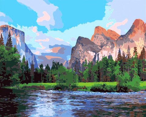 Zestaw kreatywny Malowanie po numerach 40x50cm Park Narodowy Yosemite Flamingo Line (FSY131) Zestaw kreatywny Malowanie po numerach 40x50cm Park Narodowy Yosemite Flamingo Line (FSY131)