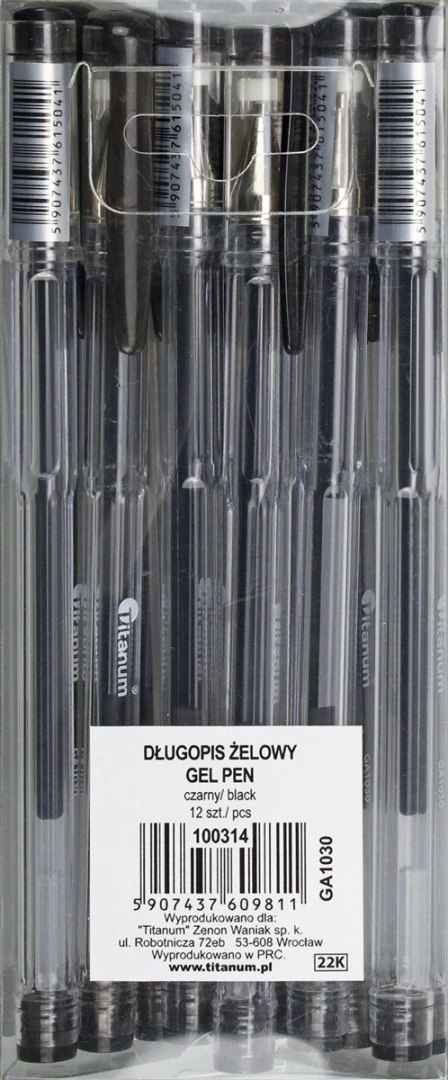 Długopis GA1030 czarny 0,7mm Titanum (GA1030) Długopis GA1030 czarny 0,7mm Titanum (GA1030)