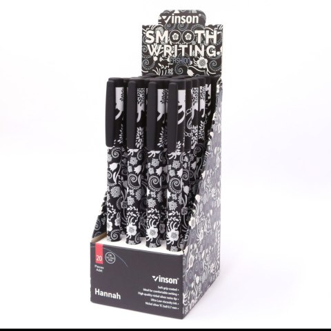 Długopis olejowy Fashion A71 KWIATY BLACK-WHITE niebieski 0,7mm Vinson Długopis olejowy Fashion A71 KWIATY BLACK-WHITE niebieski 0,7mm Vinson