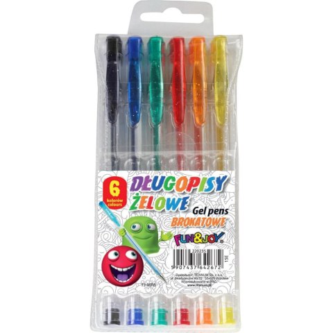 Długopis żelowy brokatowy 6 kolorów mix 1,0mm Fun&Joy (FJ-MR6) Długopis żelowy brokatowy 6 kolorów mix 1,0mm Fun&Joy (FJ-MR6)