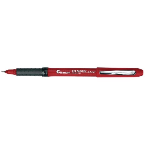 Marker do cd czerwony 0,5mm Titanum (PY1094C-01)