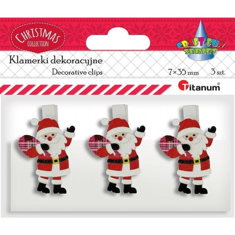 Ozdoba drewniana Craft-Fun Series klamerki XMAS Mikołaje Titanum (AQE19118-5) Ozdoba drewniana Craft-Fun Series klamerki XMAS Mikołaje Titanum (AQE19118-5)