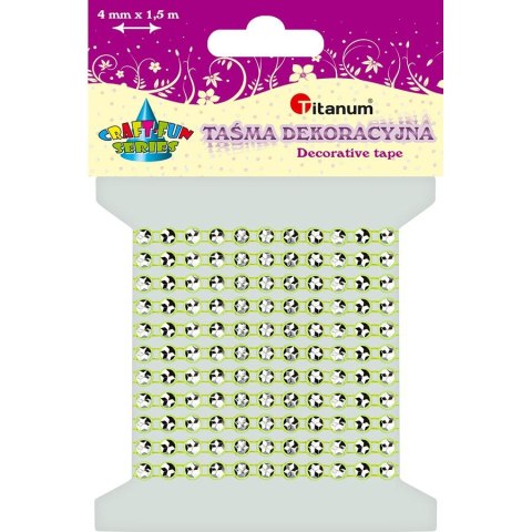Taśma ozdobna Craft-Fun Series z kryształkami 4x1,5 [mm x m] zielona jasna Titanum (0,4x150cm)