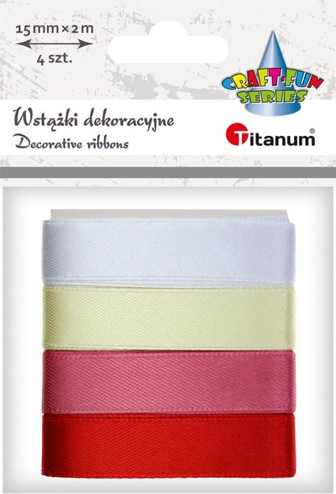 Wstążka Craft-Fun Series 4 kolory 15x2 [mm x m] mix Titanum (2324015-C)