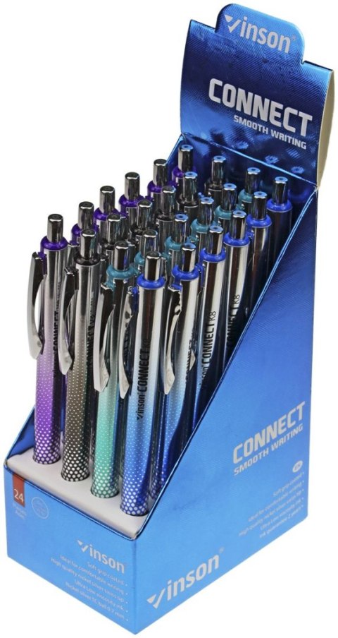 Długopis olejowy CONNECT K8 METALIZOWANE KROPECZKI niebieski 0,7mm Vinson Długopis olejowy CONNECT K8 METALIZOWANE KROPECZKI niebieski 0,7mm Vinson