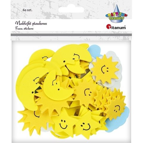 Naklejka (nalepka) Craft-Fun Series piankowa słońca, księżyce, gwiazdki, chmurki Titanum Naklejka (nalepka) Craft-Fun Series piankowa słońca, księżyce, gwiazdki, chmurki Titanum