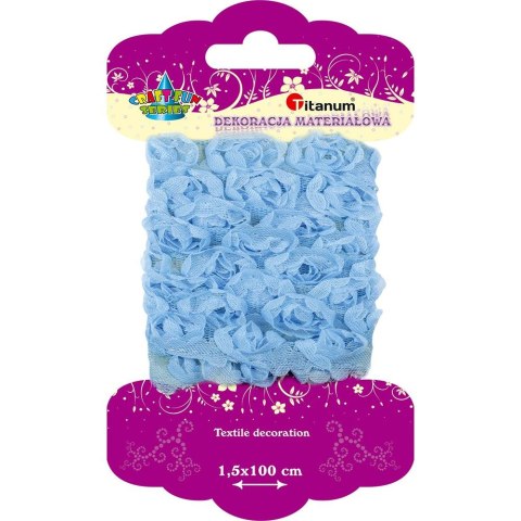 Ozdoba materiałowa Craft-Fun Series materiałowe róże na tiulowej tasiemce Titanum (D21) Ozdoba materiałowa Craft-Fun Series materiałowe róże na tiulowej tasiemce Titanum (D21)