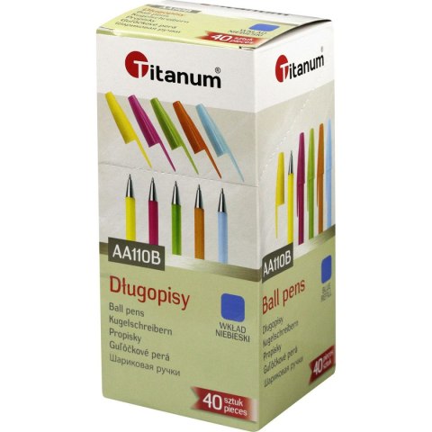Długopis Neon niebieski 0,7mm Titanum (AA110B) Długopis Neon niebieski 0,7mm Titanum (AA110B)
