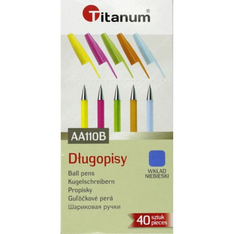 Długopis Neon niebieski 0,7mm Titanum (AA110B) Długopis Neon niebieski 0,7mm Titanum (AA110B)