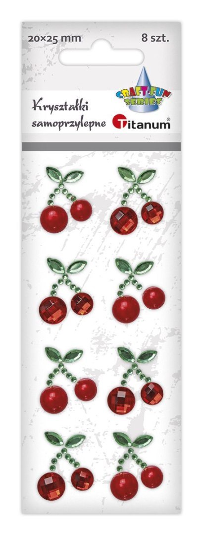Kryształki Craft-Fun Series 8 szt cherry czerwono-zielony Titanum (23mH0301)