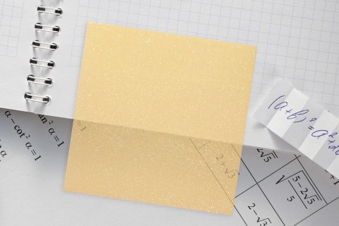 Notes samoprzylepny (karteczki) transparentne, z polipropylenu 75x75 pomarańczowy 50k [mm:] 75x75 Titanum