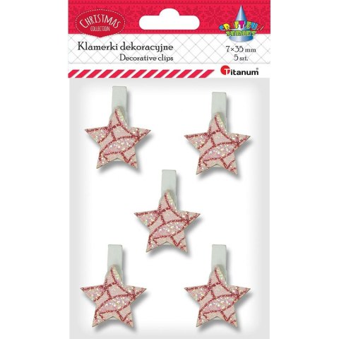 Ozdoba drewniana Craft-Fun Series klamerki XMAS gwiazdki Titanum (18BR-33) Ozdoba drewniana Craft-Fun Series klamerki XMAS gwiazdki Titanum (18BR-33)