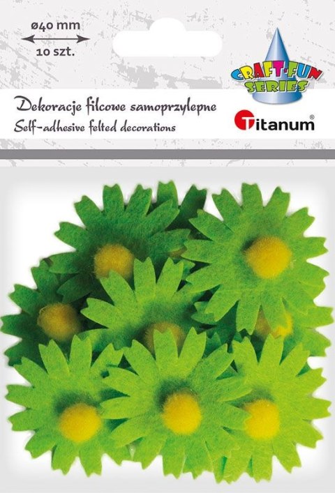 Ozdoba filcowa Craft-Fun Series kwiaty samoprzylepne Titanum (7534A) Ozdoba filcowa Craft-Fun Series kwiaty samoprzylepne Titanum (7534A)