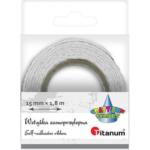 Wstążka Craft-Fun Series koronka bawełniana samoprzylepna 15x1,8 [mm x m] biała Titanum (D12-1)