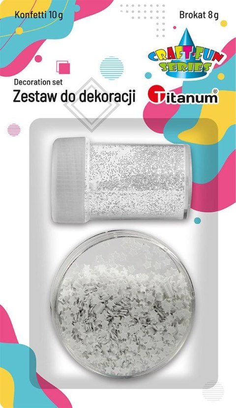 Zestaw brokat + konfetti Titanum Craft-Fun Series biały Zestaw brokat + konfetti Titanum Craft-Fun Series biały