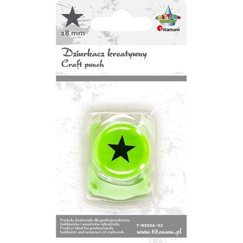 Dziurkacz ozdobny Craft-Fun Series 18mm gwiazda pełna Titanum (T-8202A-03) Dziurkacz ozdobny Craft-Fun Series 18mm gwiazda pełna Titanum (T-8202A-03)