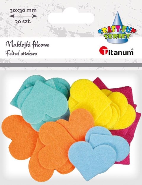 Naklejka (nalepka) Craft-Fun Series filcowe serca Titanum (5007B) Naklejka (nalepka) Craft-Fun Series filcowe serca Titanum (5007B)
