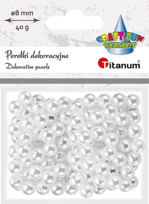 Perełki Craft-Fun Series 8mm białe Titanum (X108) Perełki Craft-Fun Series 8mm białe Titanum (X108)