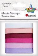 Wstążka Craft-Fun Series 2324015-B 6 kolorów 10x2 [mm x m] mix Titanum (1cmx2m)