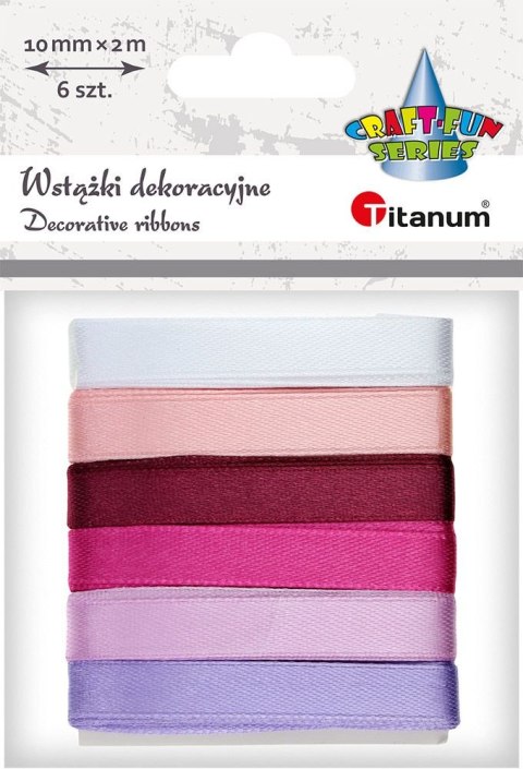 Wstążka Craft-Fun Series 2324015-B 6 kolorów 10x2 [mm x m] mix Titanum (1cmx2m)