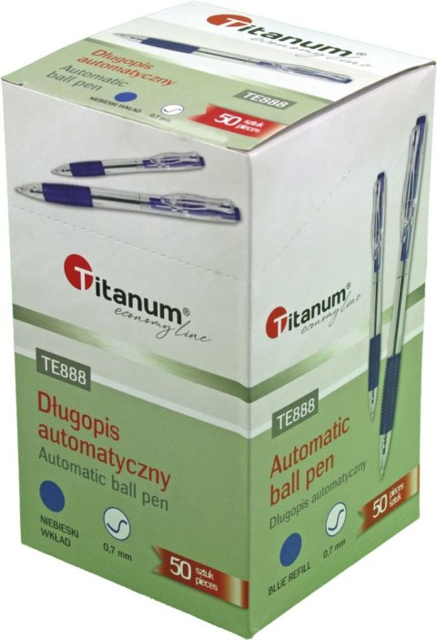 Długopis olejowy automatyczny niebieski 0,7mm Titanum (BPGBLUE ECONOMY) Długopis olejowy automatyczny niebieski 0,7mm Titanum (BPGBLUE ECONOMY)