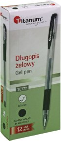 Długopis żelowy czarny 0,5mm Titanum (GPGBLACK ECONOMY)