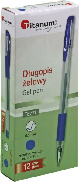Długopis żelowy niebieski 0,5mm Titanum (GPGBLUE ECONOMY)