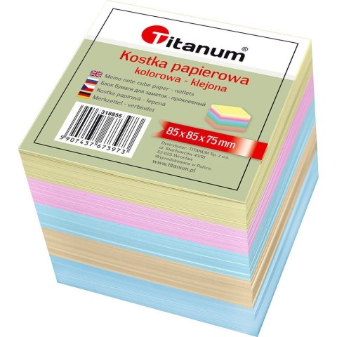 Kostka papierowa klejona duża mix [mm:] 85x85x 75 Titanum