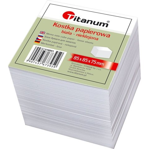Kostka papierowa nieklejona duża biały [mm:] 85x85x 75 Titanum