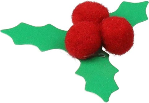 Naklejka (nalepka) Craft-Fun Series 3D liście ostrokrzewu z owocami z pomponów Titanum (25CY0424-17)