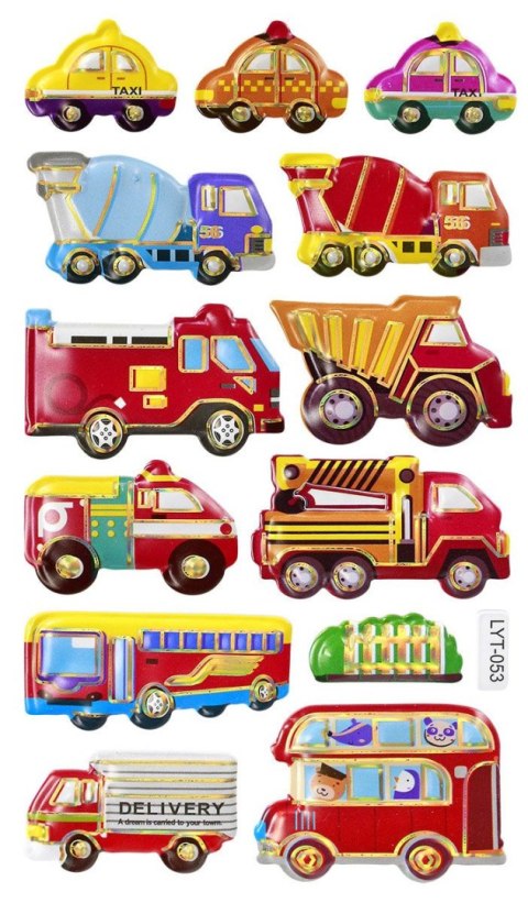 Naklejka (nalepka) Craft-Fun Series pojazdy miejskie wypukłe miękkie Titanum (LYT-053)