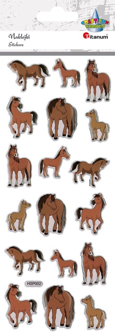 Naklejka (nalepka) Craft-Fun Series wypukła miękka konie kreskówkowe Titanum (HSP02)