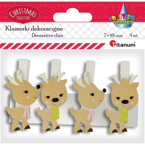 Ozdoba drewniana Craft-Fun Series klamerki XMAS renifery Titanum (AQE19118-3) Ozdoba drewniana Craft-Fun Series klamerki XMAS renifery Titanum (AQE19118-3)