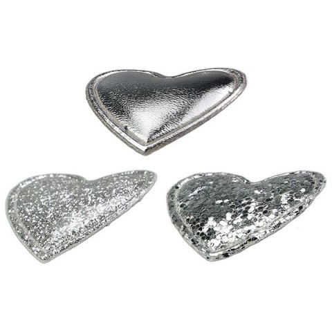 Ozdoba materiałowa Craft-Fun Series samoprzylepna Srebrne serduszka Titanum (BJ25042712)