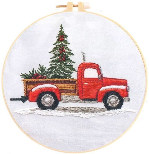 Zestaw kreatywny Craft-Fun Series Zestaw do haftowania - czerwony pick-up z choinką Titanum (25YY0512(1-6#))