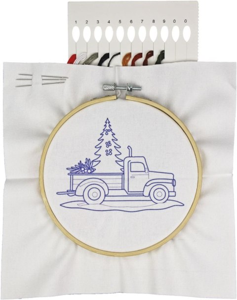Zestaw kreatywny Craft-Fun Series Zestaw do haftowania - czerwony pick-up z choinką Titanum (25YY0512(1-6#))