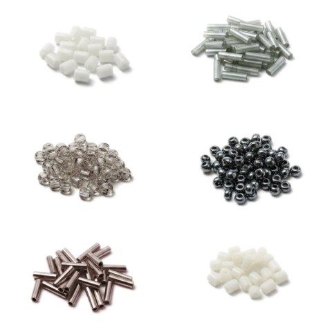 Koraliki kreatywne Craft-Fun Series tonacja biało-szara Titanum (25BR013)