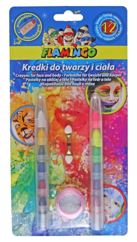 Kredki do malowania twarzy segmentowe mix 12 kol. Titanum