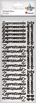 Naklejka (nalepka) Craft-Fun Series napis „Zaproszenie" czarny Titanum