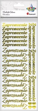 Naklejka (nalepka) Craft-Fun Series napis „Zaproszenie" złoty Titanum