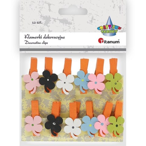 Ozdoba drewniana Craft-Fun Series klamerki kwiatki Titanum (C708)
