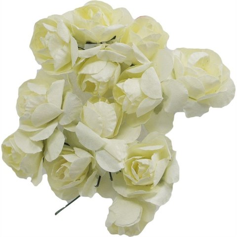 Ozdoba papierowa Craft-Fun Series Różyczki papierowe na druciku jasnokremowe Titanum (ZH-001)